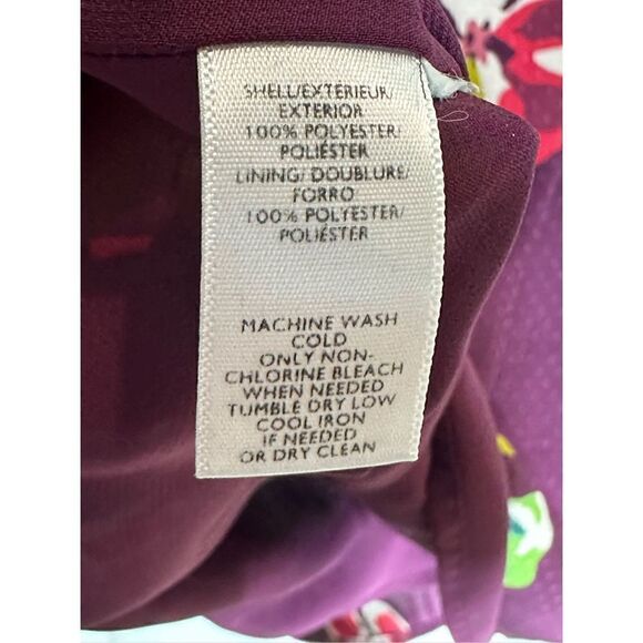 Ann Taylor Loft purple floral long sleeve dress size Small - Picture 6 of 8